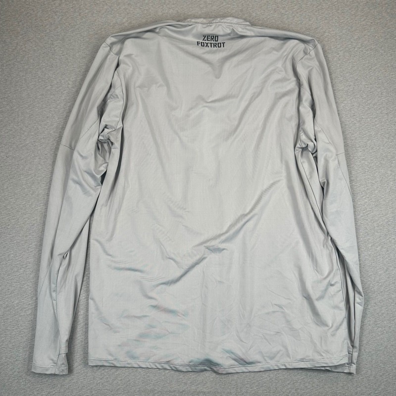 Zero Foxtrot 1/4 Zip Performance Pullover Mens 2XL Gray Spade Skull Logo NEW gallery