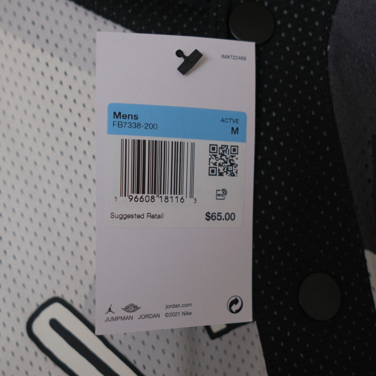Air Jordan Essentials Snap Button Jersey Top FB7338-200 Mens Size M NWT gallery