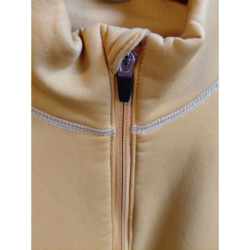 Obermeyer Mens 1/4 Zip Pullover Sweater Mustard Yellow Light Gray Size M gallery