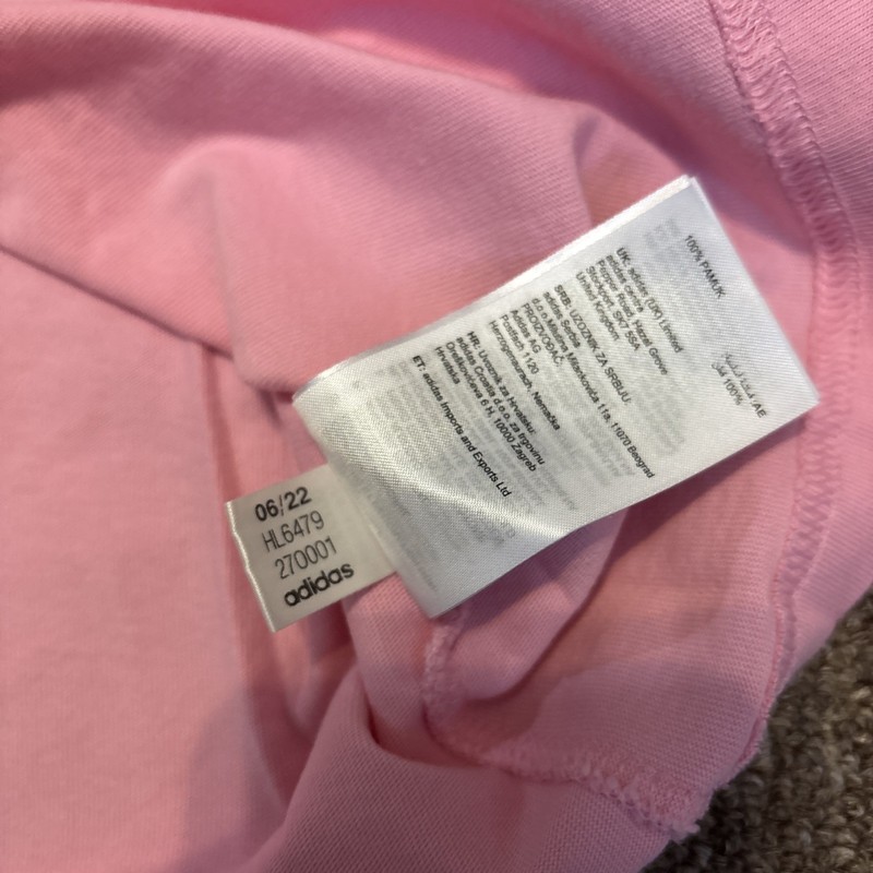 RARE Adidas Jeremy Scott Pink Graffiti T-Shirt Bubble Letters L SOLD OUT gallery