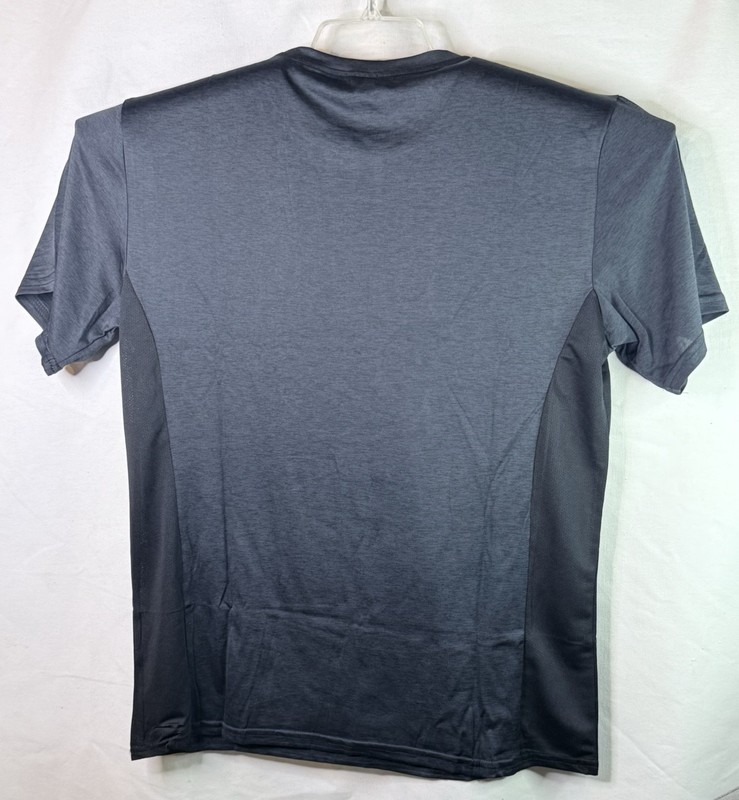 Men's Large Gray with Breathable insert Crew Neck Gym T-Shirt Brand New gallery