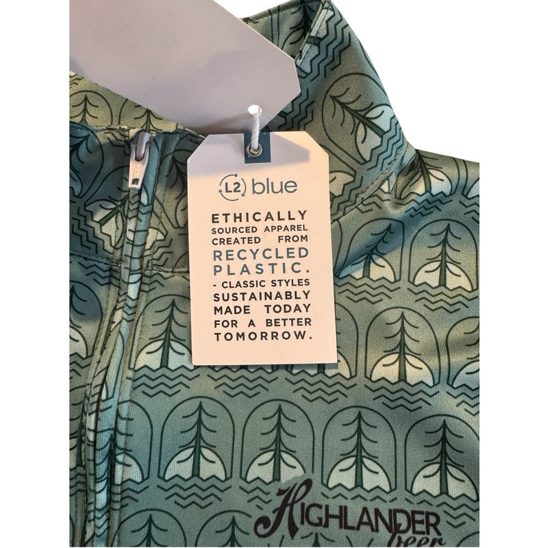 Highlander Beer League 91 Quarter Zip Pullover Green Trees Recycled Shirt M gallery