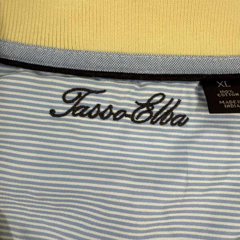 Tasso Elba Polo Shirt Mens XL Yellow Short Sleeve Golf Athletic Casual Stretch gallery