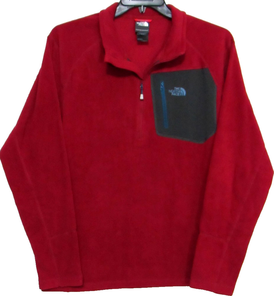 The North Face 1/4 Zip Pullover Red Fleece Top Mens L Polartec Athleisure Sports gallery