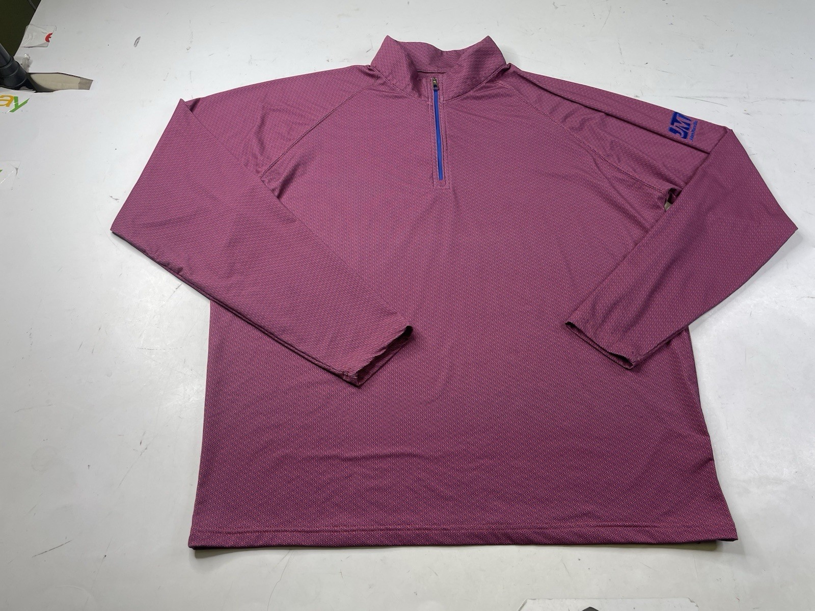 Holderness & Bourne Pullover Mens Large Amaretto Cobalt Barlow Quarter Zip Golf gallery