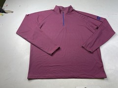 Holderness & Bourne Pullover Mens Large Amaretto Cobalt Barlow Quarter Zip Golf