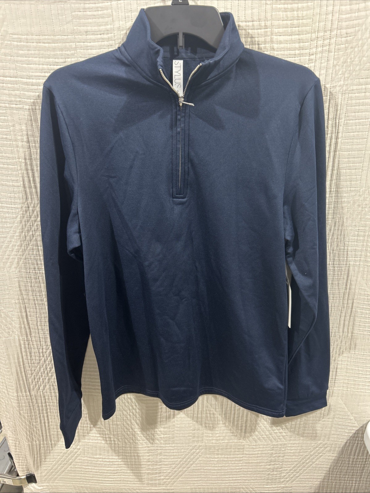 Stylus Men’s 1/4 Zip Navy Pullover Shirt Size S New gallery