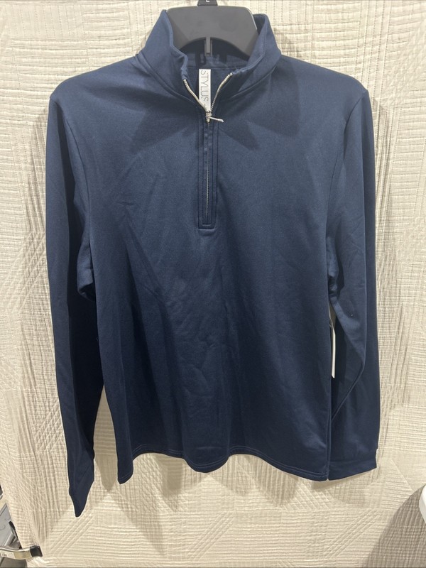 Stylus Men’s 1/4 Zip Navy Pullover Shirt Size S New gallery