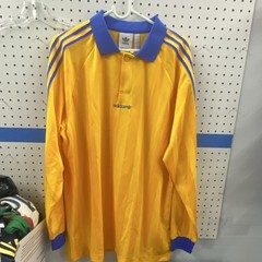 adidas Originals Men’s Long Sleeve Collared Striped Jersey Yellow/Blue L