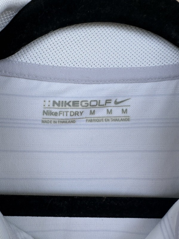 Nike Fit Dry Gold Polo Medium - White With Blue Stripes gallery