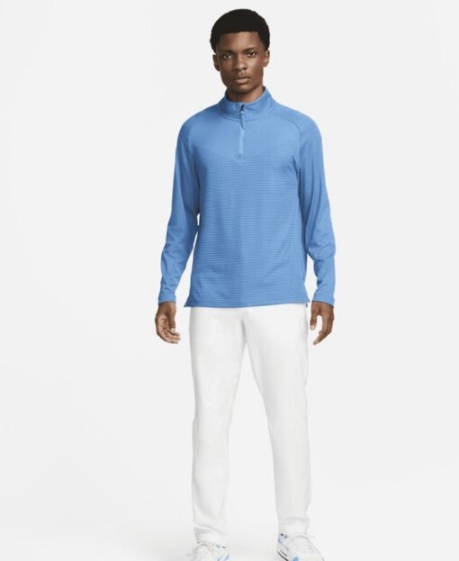 Mens Nike Golf Dri-Fit ADV 1/4 Zip Pullover Long Sleeve Shirt Blue Size XLARGE