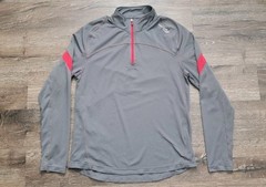 Men’s Saucony Small Gray/Red Long Sleeve Quarter Zip Running