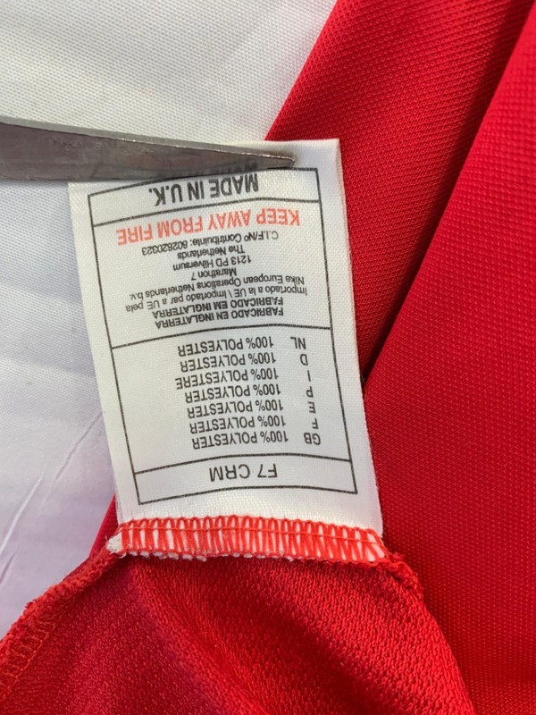 Vtg 90s Nike Blank Soccer Jersey XL Red White Made in UK Team Sports Premier#235 gallery