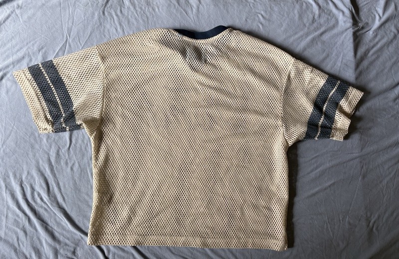 Ford Pacsun Mesh Jersey T-Shirt Cream With Blue Stripes Men's Size S gallery