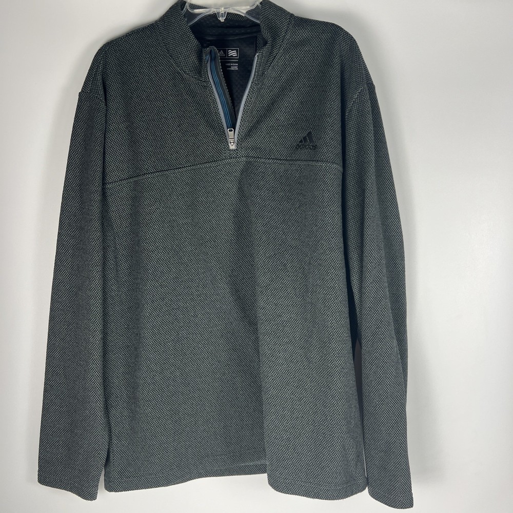 Adidas Men's Pullover 1/4 Zip Size Medium Green And Black- Size XL