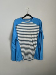 Patagonia Shirt Mens Size M Blue Striped Capilene 3 Mid Weight Base-layer Top