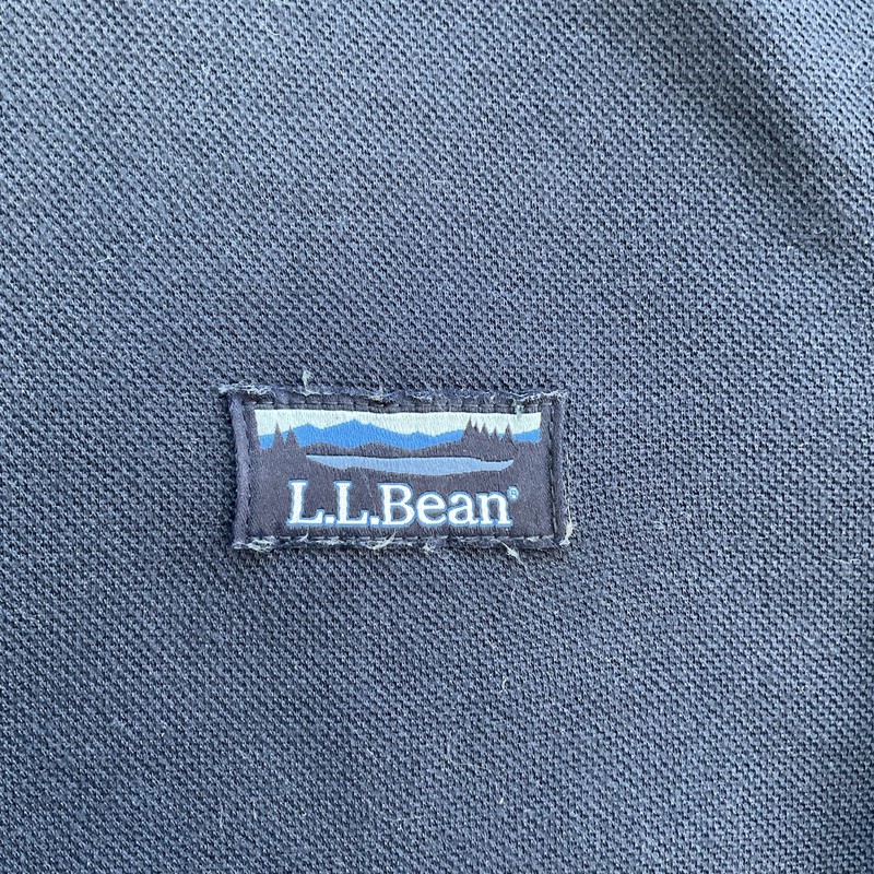 LL Bean Quarter Zip Pullover Men’s LARGE TALL Navy Blue Trad Fit Pique 514037 gallery