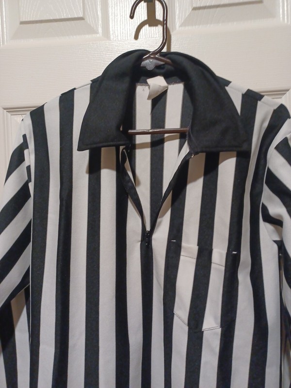Cliff Keen Athletic Black and White Referee Long Sleeve Shirt-Size-Large gallery