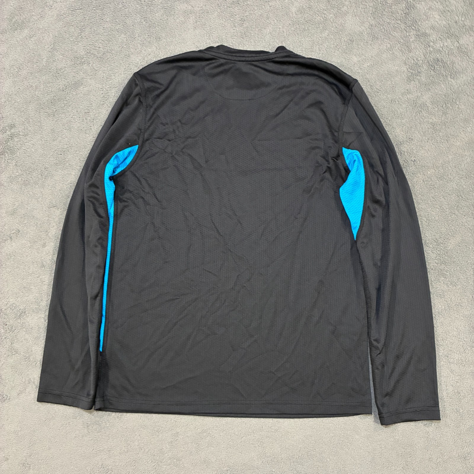 NordicTrack Black Blue Pull Over Long Sleeved Athletic Shirt Men's Size Medium gallery
