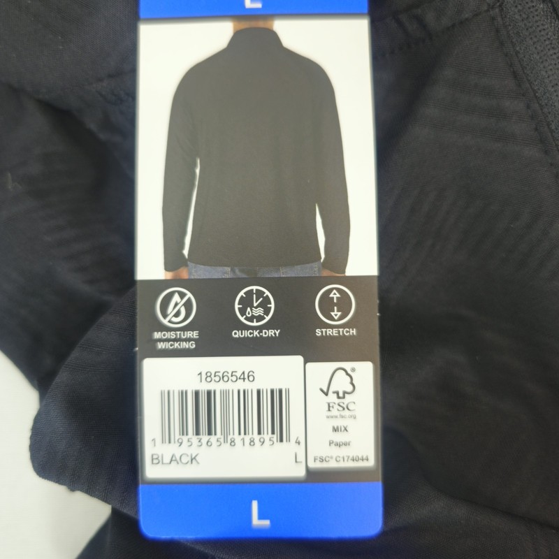 NWT Gerry Active 1/4 Zip Regular Fit Pullover Black Men Sz L Chico State Stretch gallery
