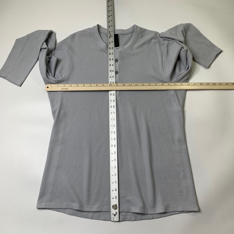 Lululemon Shirt Mens Large Lighthouse Shift Stich Henley Waffle Knit Long Sleeve gallery