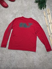 Vineyard Vines Shirt Mens Medium Pocket Tee Red Green Crew Christmas Whale Long