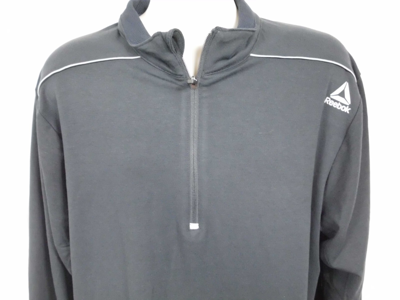 Reebok Mock Neck Pullover Mens 1/4 Zip Active Athletic Long Sleeve Shirt Navy XL gallery