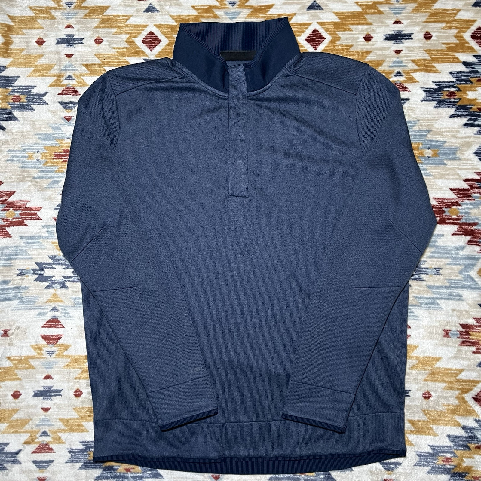 Under Armour Men's Storm Fleece Pullover Long Sleeve Snap Button Up Size XL Blue gallery