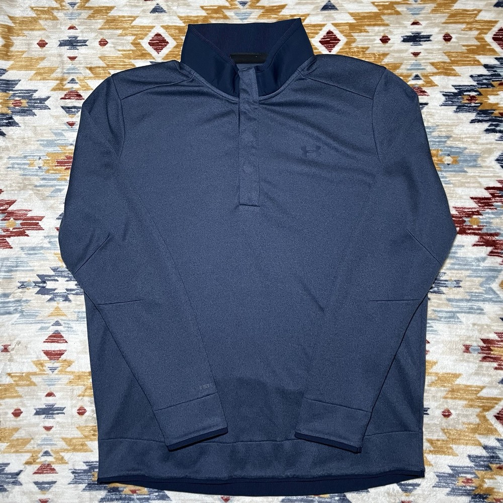 Under Armour Men's Storm Fleece Pullover Long Sleeve Snap Button Up Size XL Blue
