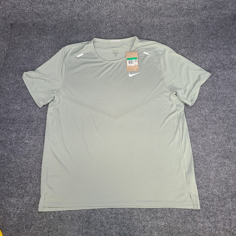 Nike Shirt Mens XL Green Jade Horizon Rise 365 Dri Fit Running Fitness Top Tee