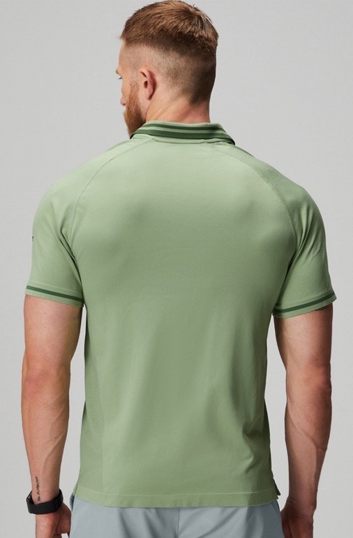Fabletics Training Day Tipped Polo Thyme Green Men’s Large Athletic Shirt gallery