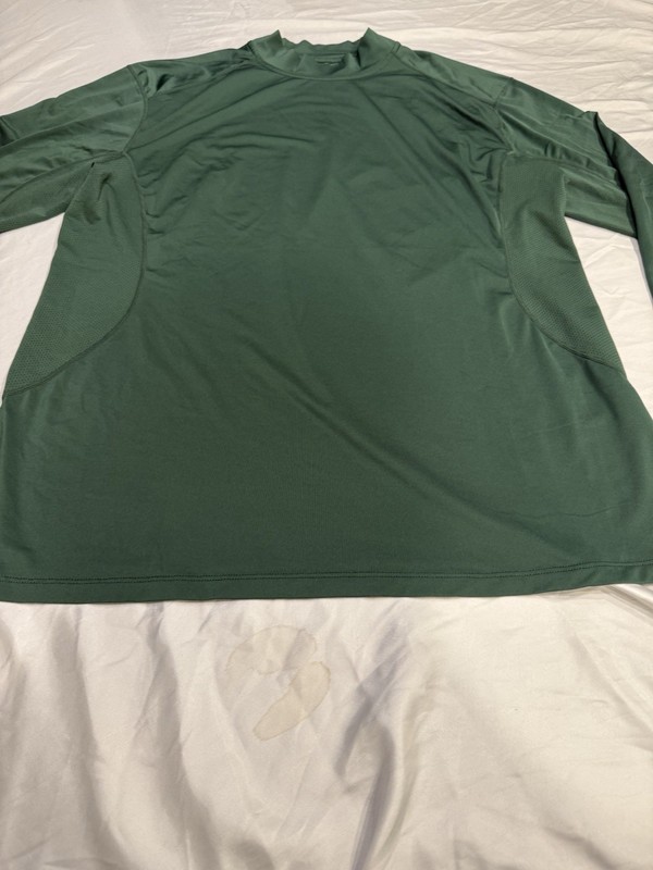 Nike Pro Combat Collar Neck Fitted Long Sleeve Shirt Mens XL Drifit Green gallery