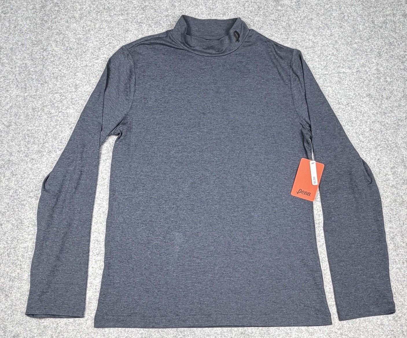 Penn Digi Mock Neck Shirt Mens Large Heather Gray Slim Fit Stretch Pullover NEW gallery