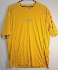 Oakley Ohydrolix Short Sleeve Shirt Yellow/Orange w pocket Large