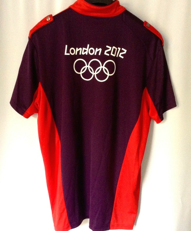 Adidas London Olympics 2012 Athletic Shirt SZ XL Purple Red 1/4 Zip SS Epaulets gallery