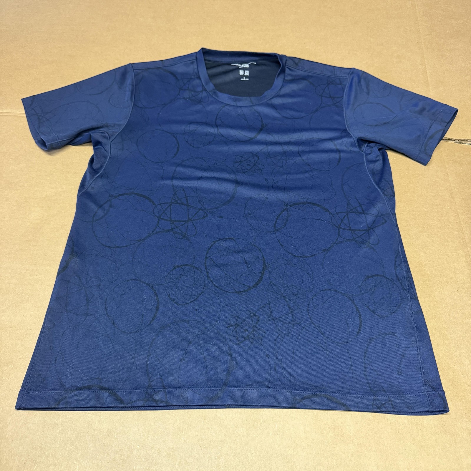 Futura X Uniqlo DRY-EX Shirt Mens Medium Blue Geometric Print Quick Dry Tee gallery