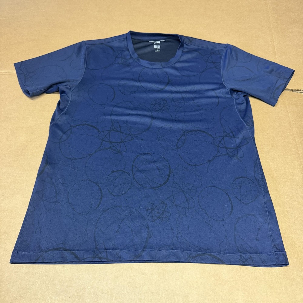 Futura X Uniqlo DRY-EX Shirt Mens Medium Blue Geometric Print Quick Dry Tee
