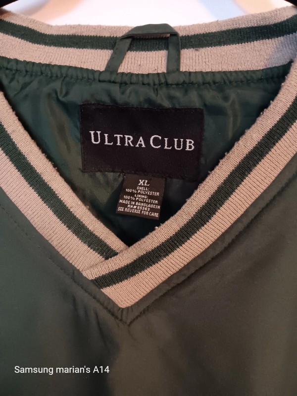 Mens Outdoor Pullover, Moisture Wicking, l/xl, Green, VNeck, Fully Lined gallery