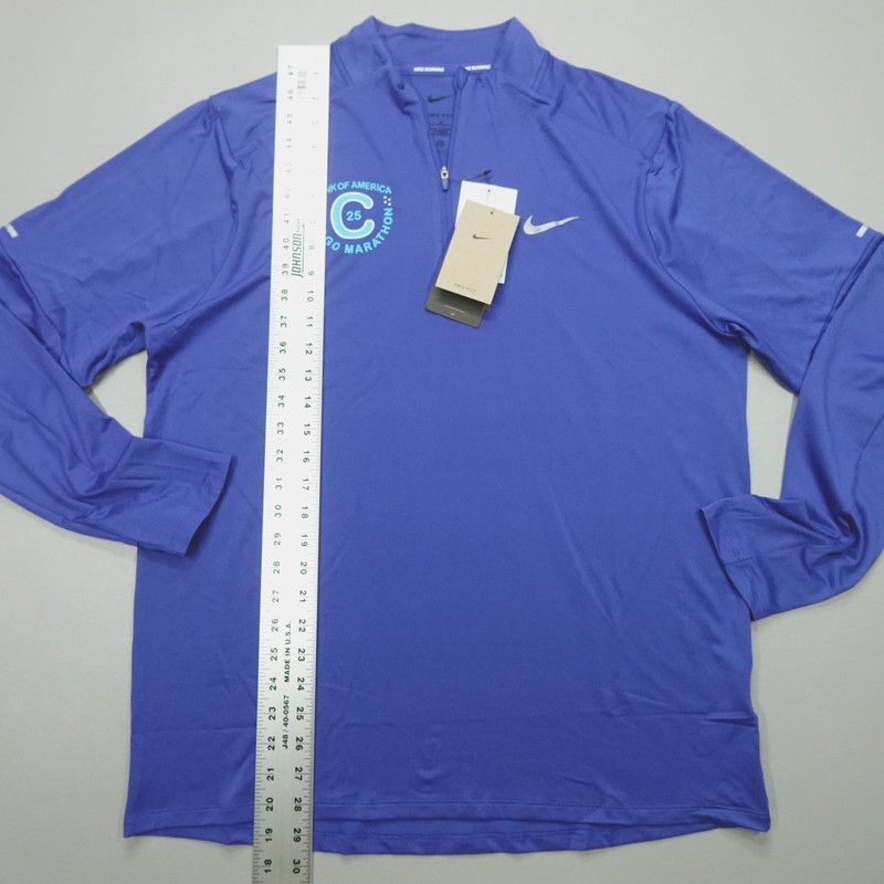 Nike Men's Bank of America Chicago Marathon 25 1/4 Zip Pullover Size L Blue gallery