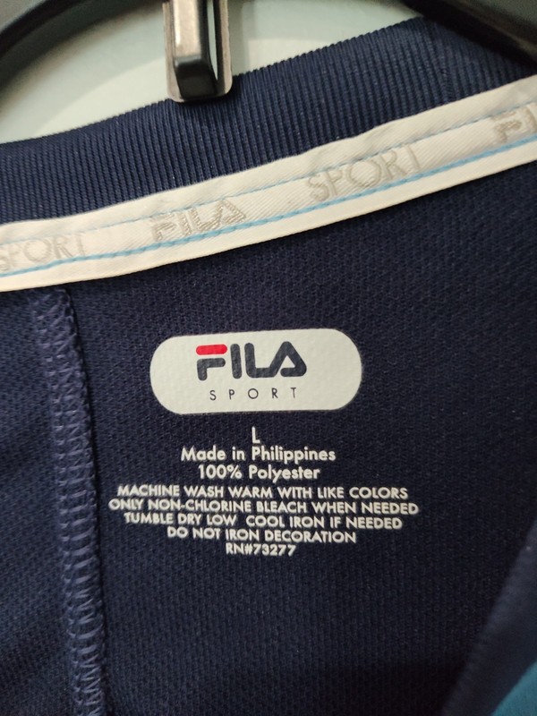 Fila Sport Long Sleeve Performance Shirt Men’s Large Blue Navy Colorblock NWT gallery