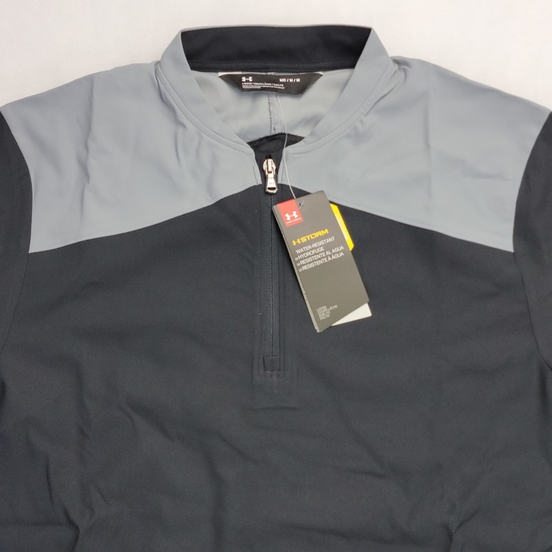 Under Armour Men Storm Triumph Cage 1/4 Zip Pullover Sz M Black Gray Water Repel gallery