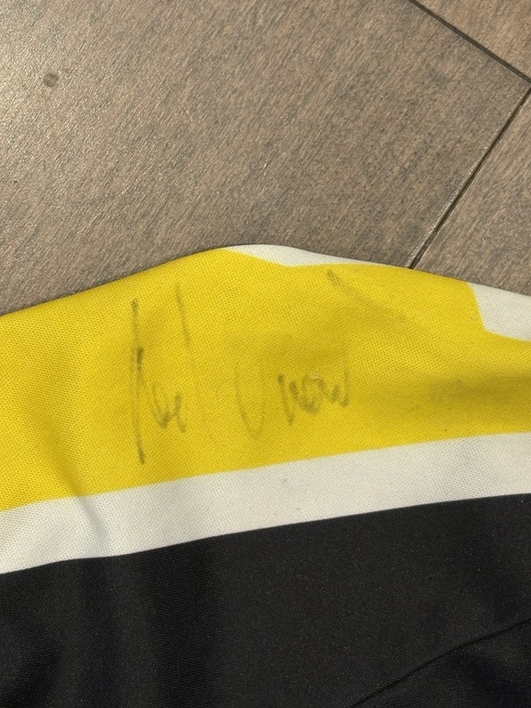 Yeti Cycling Jersey Shirt Mens Small Blue Yellow Rider Signed Voler gallery