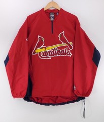 Majestic Cool Base 1/4 Zip Pullover Windbreaker St Louis Cardinals Red Mens L