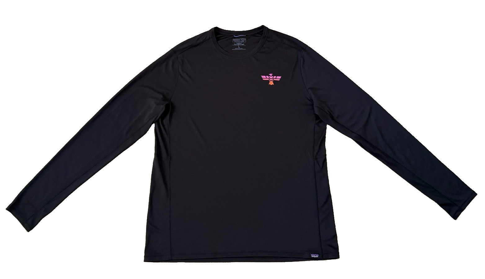 Patagonia Men's Long-Sleeved Capilene Cool Lightweight Shirt L Black Logo 45690 gallery