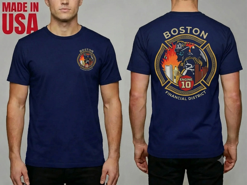 NEW Boston Fire Department Engine 10 - v3 SHIRT S-2XL MADE IN USA