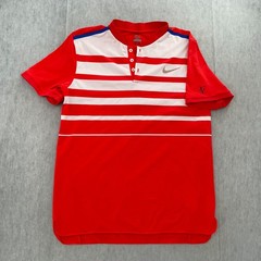 RF Roger Federer Shirt Adult Large Red Nike 2016 Miami Indian Wells Tennis Mens