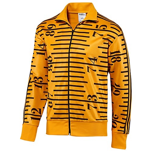 Adidas JEREMY SCOTT TAPE MEASURE Track shirt Jacket music firebird note Sz XS gallery