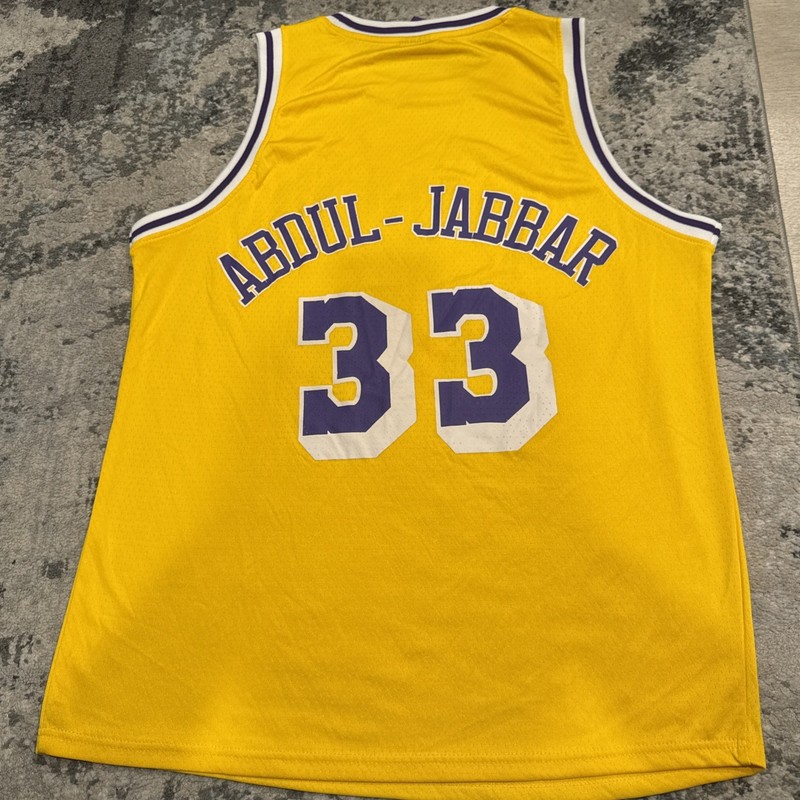 LA Lakers KAREEM ABDUL-JABBAR By Links Marketing Group Jersey Size XL Preowned! gallery