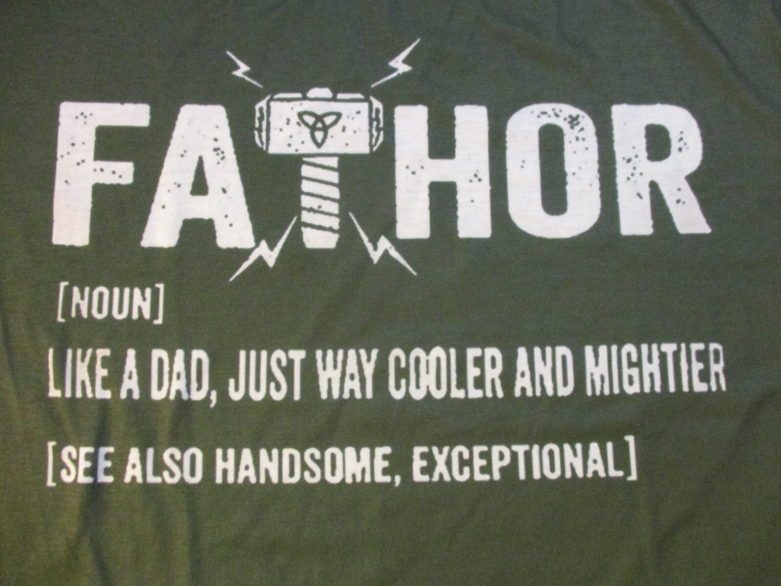 FATHOR LIKE A DAD. JUST COOLER & MIGHTIER THOR MJOLNIR ATHLETIC SHIRT XL COMIC gallery