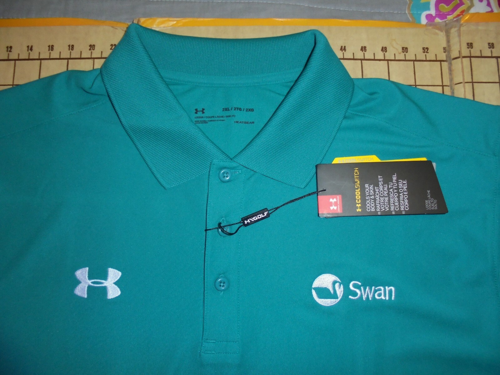 MENS 2XLARGE GREEN UNDER ARMOUR SWAN POLO SHIRT - NWT gallery